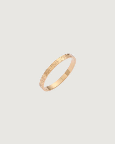Aura Sun Engraved Stacking Ring – 18K Gold PVD - STUDIO JO STORE
